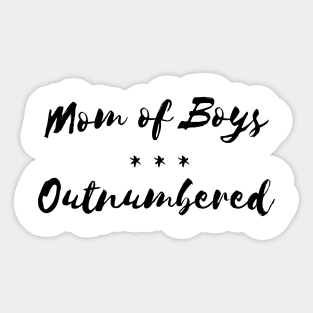 Womens Mom of Boys - Outnumbered funny humor t-shirt gift mothers Sticker